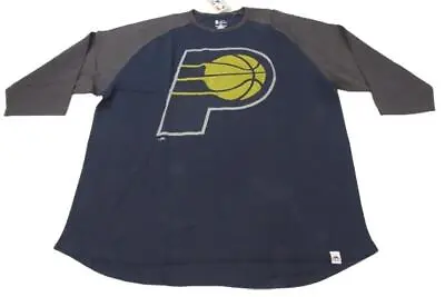 New Indiana Pacers Mens Size 2XL-3XL-4XL-5XL-6XL-Tall Majestic Raglan Gray Shirt • $16.14