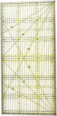 Quilters Ruler With Double Colored And Grid Lines Patchwork Ruler  Craft Ruler • £8.99