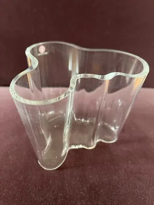 Vintage Iittala Alvar Aalto Vase 95mm 3.75” Clear Finland • $76