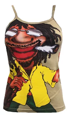 ST74 Reggae Festival Mega Joint Peace Men Middle Finger Bob Tank Top Shirt M • £11.65