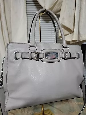 Michael Kors Hamilton Soft Genuine Leather  Light Gray Silver Hardware  • $45