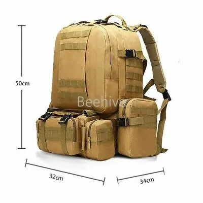 66L Tactical Molle Shoulder Backpack Military Rucksack Outdoor Hiking Bag Pouch • $84.65