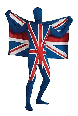 Fancy Dress Costume Second Skin Union Flag Male Stag FREE P & P • £18.99