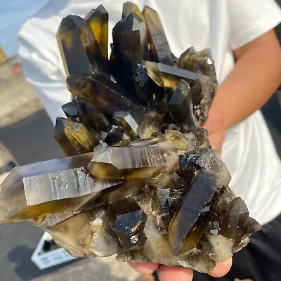 5.07LB Natural Beautiful Black Quartz Crystal Cluster Mineral Specimen • $20.50