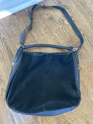 H&M Hobo Bag With Suede Front! Zipper Expandable Crossbody Or Handle! • $22
