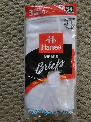 Vintage 1997 Size 34 Hanes 3 Pack Men’s Briefs New Ripped Package Msde Usa • $30