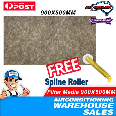 $38 • Buy Ducted Air Conditioner Filter Media Kit Incl. Spline Roller & Rubber 900x500mm