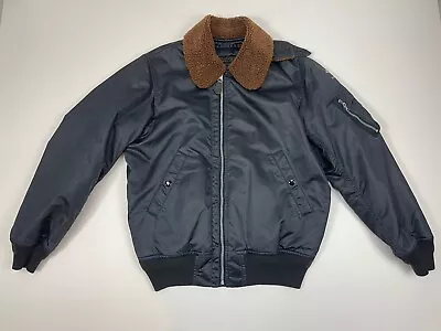Double RL RRL Ralph Lauren Blue Flight Jacket Mouton Collar Small • $395
