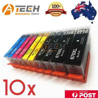 $15.96 • Buy 10x Ink Cartridges PGI-670XL CLI-671XL For Canon Pixma MG5760/5765/6860 Printer