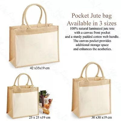 Jute Hessian Shopping Bag Cotton Pocket West FordMill Reusable Carrier Sack Tote • £5.99