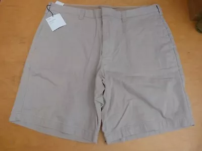 M&S Men's Smart Casual Beige Chino Shorts Waist 40  100% Cotton BNWT • £16