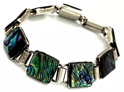 Vintage Bracelet Mexican Silver & Abalone Paua Shell • £48