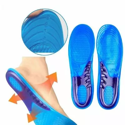 UK Men Women Orthotic Arch Support Massage Silicone Gel Shoe Insoles Pain Relief • £5.24