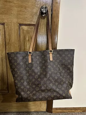 Louis Vuitton Cabas Mezzo Brown Leather Monogram Tote-COA Included • $149.99