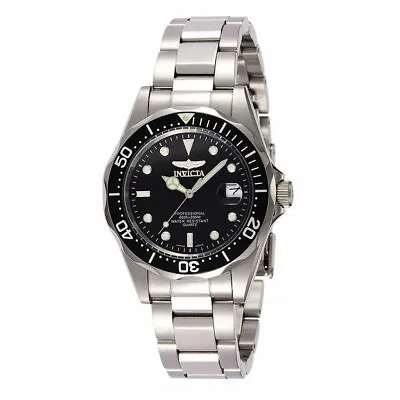 Invicta Men's Watch Pro Diver Black Dial Quartz Stainless Steel Bracelet 8932 • $57.05