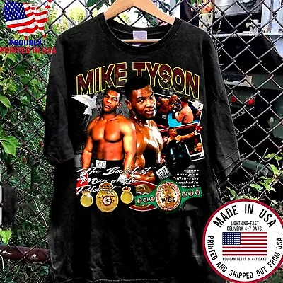 Rare Graphic Style Mike Tyson T-Shirt Gift For Fans Men All Size T-Shirt QN527 • $17.99