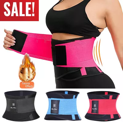 Men&Women Waist Trainer Belt Sports Sweat Body Shaper Tummy Corset Belly Girdles • £9.79