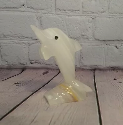 Dolphin Porpoise Figurine Onyx Stone Marble 3” • $9.97