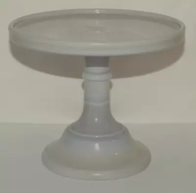 Mosser Glass 6  Pedestal Cake Plate Platter | Marble Gray NEW IN BOX • $27.99