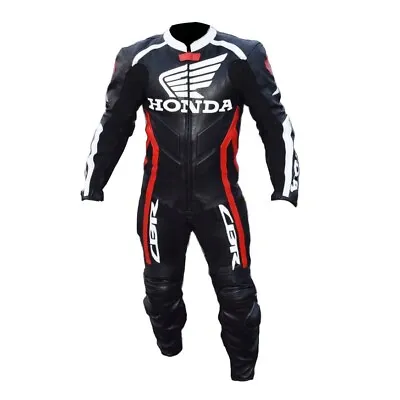 Honda Motorcycle Armoured Padded Suit Motorbike Genuine Cowhide Leather Suit • $289.98