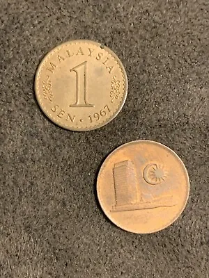 1967 & 1988 Malaysia 🇲🇾 -Bronze 1 Sen Coins -  Both (2) Coins - FREE SHIPPING • $3.50