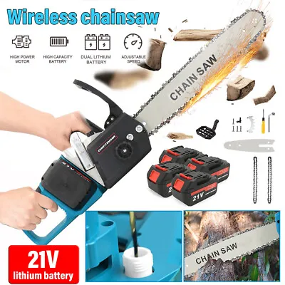 18  Cordless Brushless Chainsaw Powerful Wood Cutter Saw Batteries For Makita • £34.19