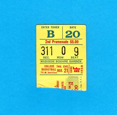 $20 • Buy NIT Ticket Stub 68 Kansas St Peters Dayton Notre Dame NCAA Basketball JoJo White