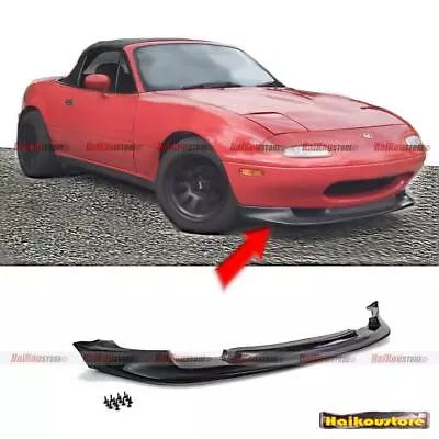 FOR 90-97 Mazda MIATA MX-5 2DR PU Black GV STYLE FRONT BUMPER CHIN LIP SPOILER • $34.79