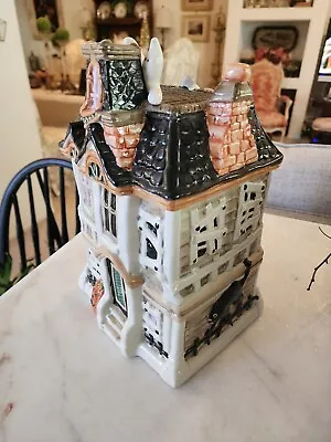 Fitz And Floyd Vintage Halloween Haunted House Cookie Jar 1987 Ghosts Pumpkins • $112