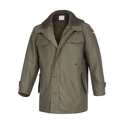 German Parka Original Army Military Vintage Surplus Fleece Long Coat Olive Green • $112.04