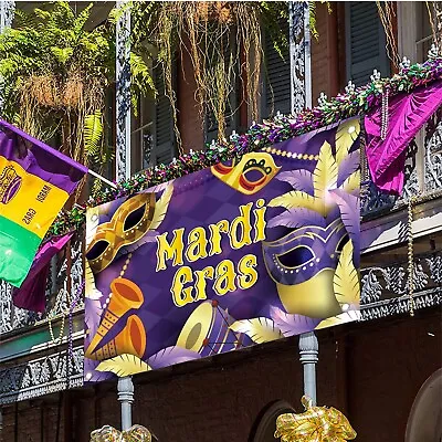 Mardi Gras Party BackGround Mask Pattern BackGround Cloth Carnival Decoration UK • £9.92