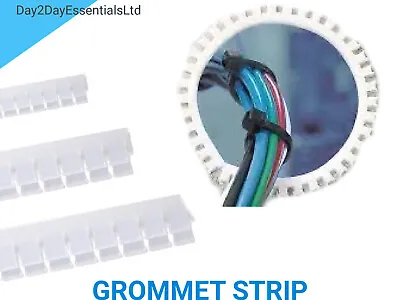 Flexible Grommet Strip White Panel Edging Protect Cable Electrical Run Serrated • £2.09