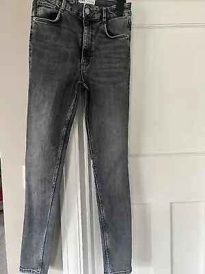 ZARA WOMEN HI-RISE SCULPT JEANS ANKLE LENGTH SIZE 38 / 10 Grey Skinny Jeggings • £11