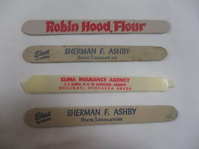 Vintage Lot Of 4 Advertising Nail Files 2-Political Robin Hood Flour & Insuranc • $2.99