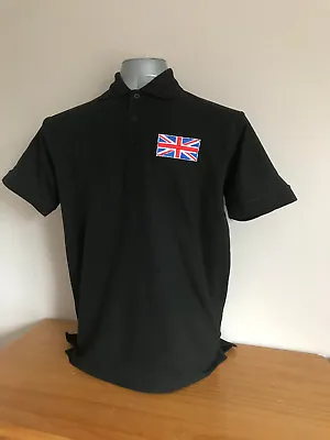 UNION JACK EMBROIDERED PERSONALISED UK GB Flag Polo Shirt TShirt  XS-8XL • £17.50