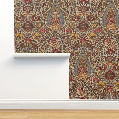 £35.59 • Buy Peel-and-Stick Removable Wallpaper Paisley Vintage Edwardian Damask Floral