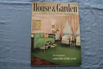 1958 October House & Garden Magazine - Color Hit Of The Year - E 9310 • $30