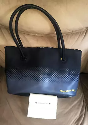 Mandarina Duck Black Tote With Yellow Nylon Lining And Leather Wallet • $77.23