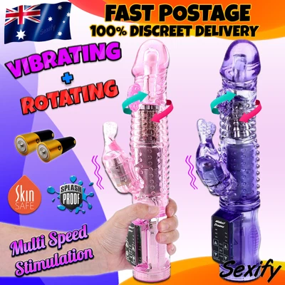 $24.95 • Buy Large Rabbit Vibrator Rotating Dildo G Spot Clitoris Stimulator Clit Big Sex Toy