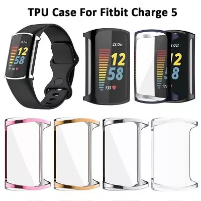 Watch Shell TPU Protective Screen Protector Case Cover For Fitbit Charge 5 • $5.25