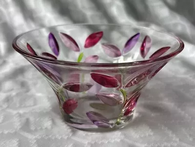 Murano Glass Small Dish Bowl Jewelry Trinket Candy Multi Color Pink Red Purple • $29.99