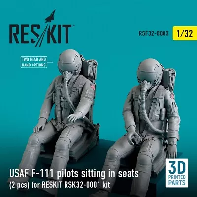 USAF F-111 Pilots Sitting In Seats (2 Pcs) For RSK32-0001 1/32 ResKit RSF32-0003 • $26.50