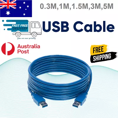 $7.99 • Buy USB 3.0 Extender Extension Cable Cord Type A Male To A Male HIGH SPEED 1-5METER
