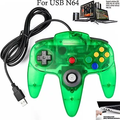 USB N64 Controller Joystick For Nintendo 64 Gamepad For PC Mac Laptop Win Games • $14.94