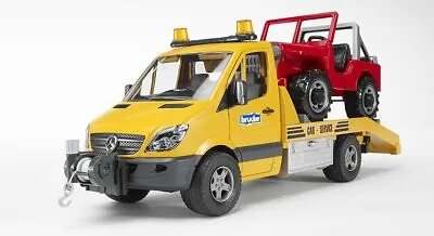 MB Sprinter Tow Truck With Cross Country Vehicle Bruder Toy Car Model 1/16 1:16 • $168.59