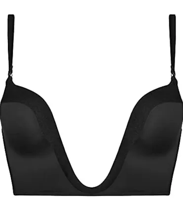 Wonderbra Women's Bra UK 36C Ultimate Plunge Underwired Multiway Black • £22.95