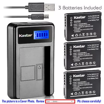 Kastar Battery LCD Charger For Panasonic DMW-BCG10 & Lumix DMC-ZS3 Lumix DMC-ZS5 • $33.99