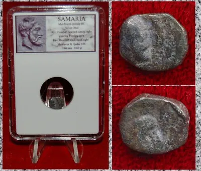 Ancient Coin SAMARIA Head Of Satrap Persian Tiara Silver Obol VERY RARE COIN! • $99.40