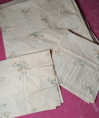 $129.99 • Buy 3 Pc Zara Home Beige Floral Duvet Cover & Shams Set 100% Cotton California King