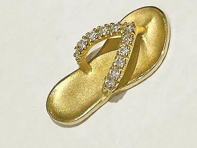 Na Hoku 14K Solid Gold Diamond Large Slipper Pendant • $980